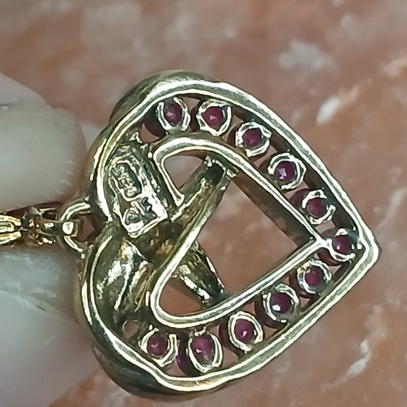 Premium Quality Danburry Mint 'A Dozen Rubies'  Heart .925/ GldPendant Necklace - Picture 5 of 5